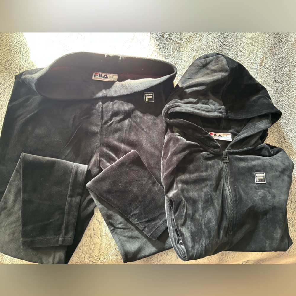 Fila Charcoal Velour hoodie and pants